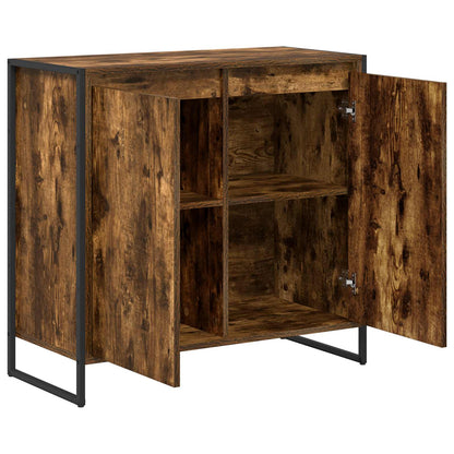 Boční Skříňka Kouřový Dub 79 X 36 X 75 Cm Kompozitní Dřevo