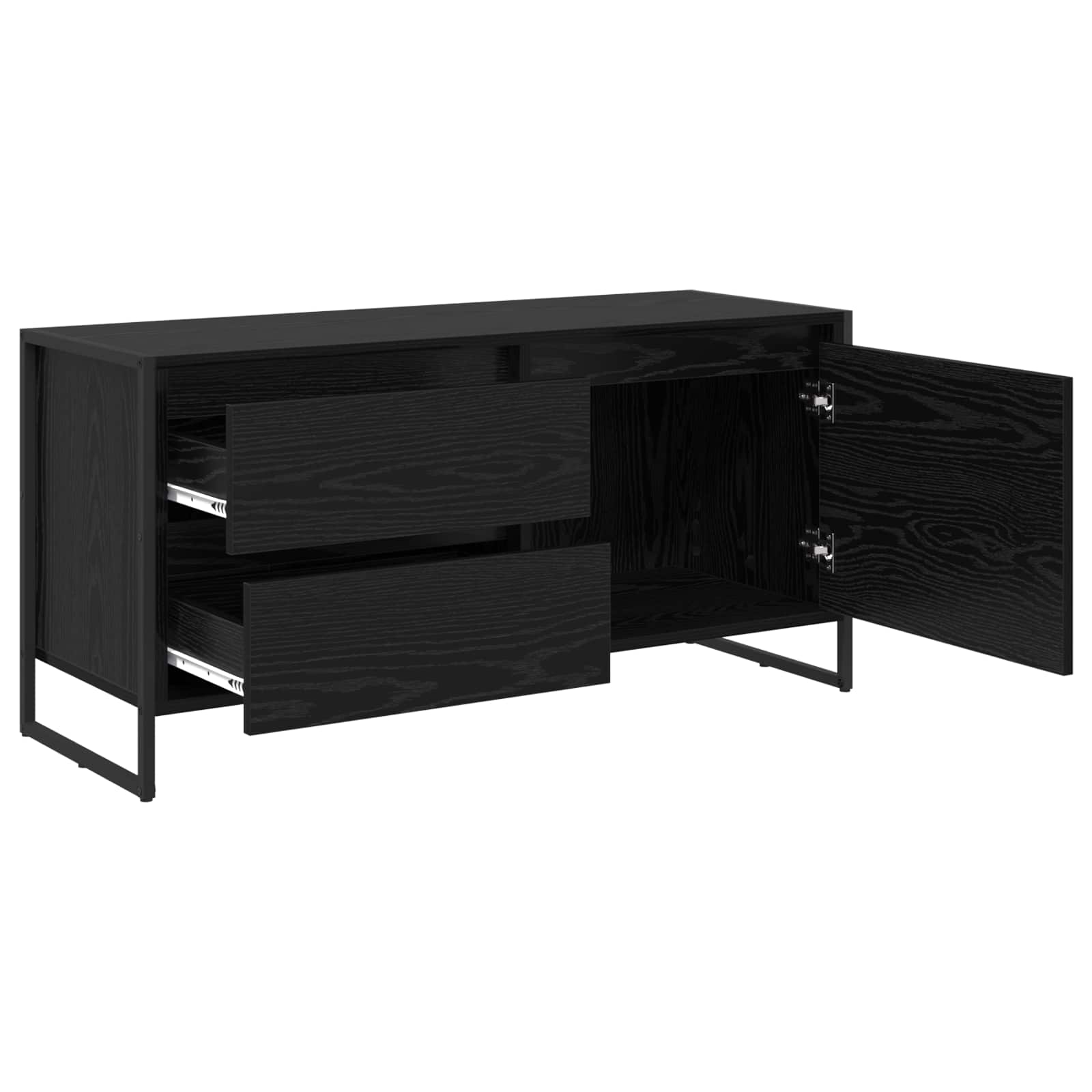 Televizní Skříň 100 X 36 X 49.5 Cm Černý Dub Kompozitní Dřevo