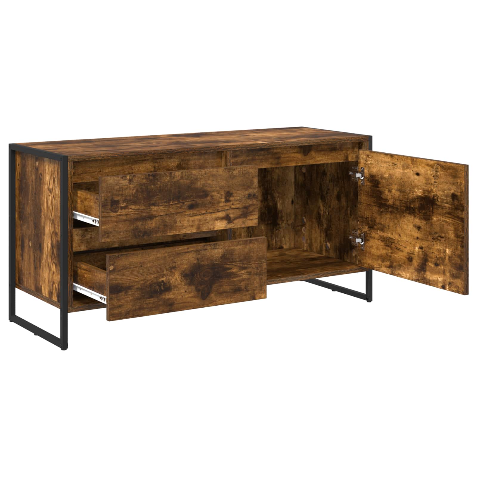 Televizní Skříň 100 X 36 X 49.5 Cm Kouřový Dub Kompozitní Dřevo
