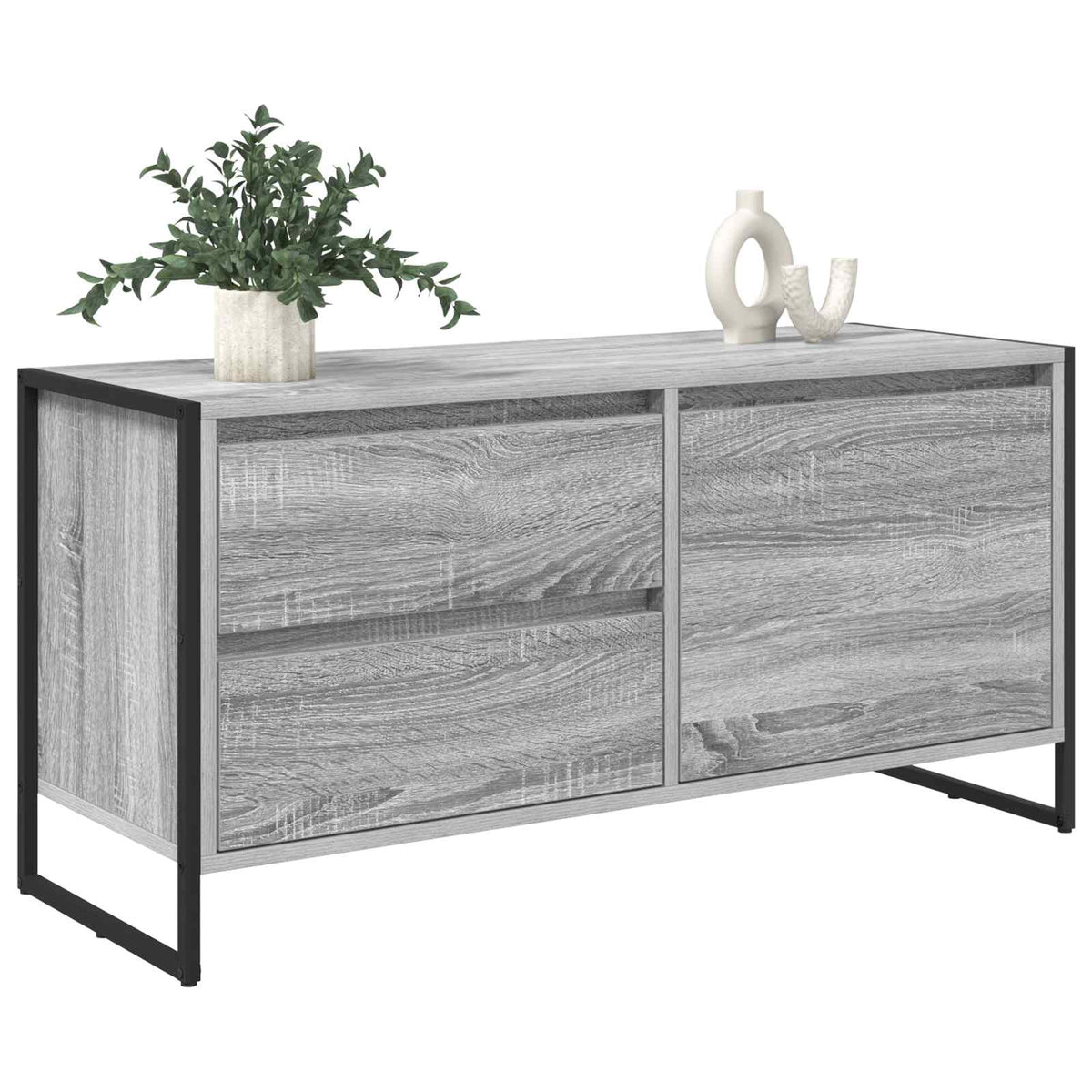 Televizní Skříň 100 X 36 X 49.5 Cm Šedá Sonoma Kompozitní Dřevo