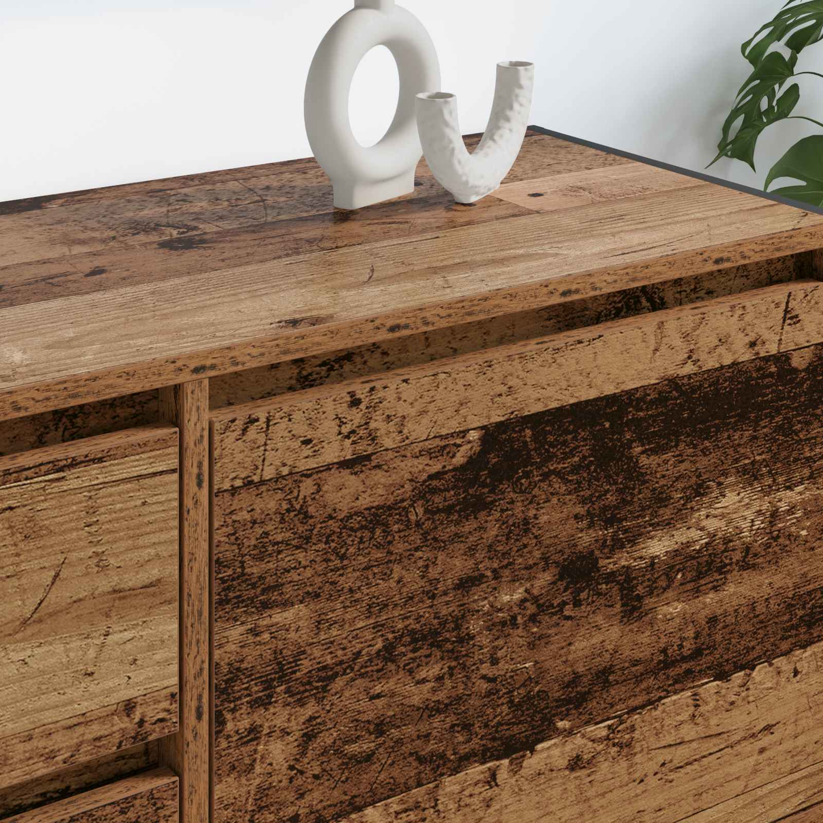 Televizní Skříň 100 X 36 X 49.5 Cm Staré Dřevo Kompozitní Dřevo