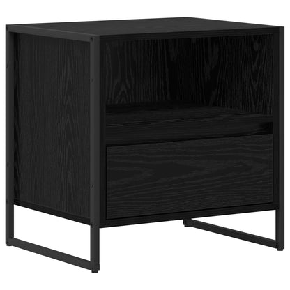 Noční Stolek Černý Dub 50 X 39,5 X 50 Cm Kompozitní Dřevo