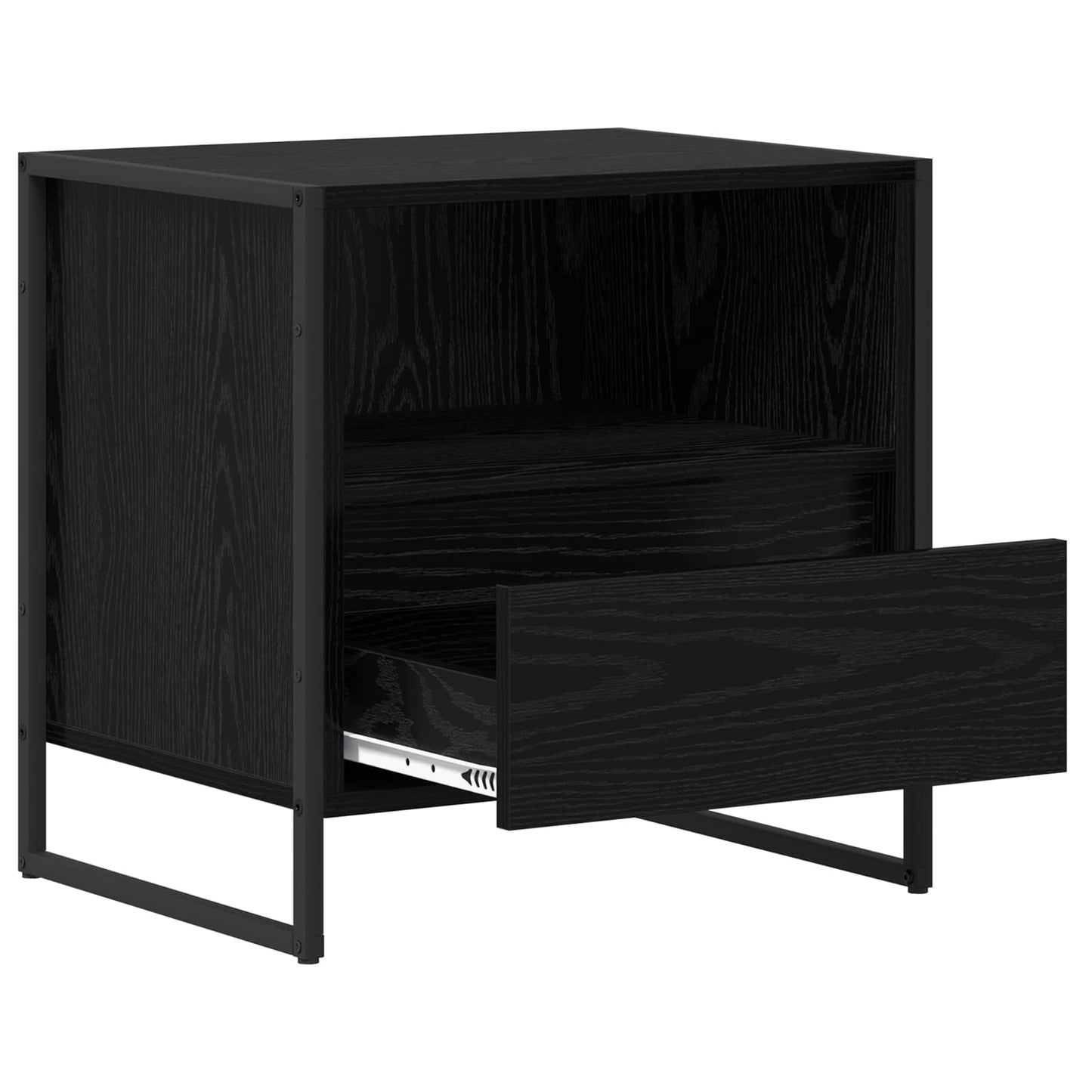 Noční Stolek Černý Dub 50 X 39,5 X 50 Cm Kompozitní Dřevo