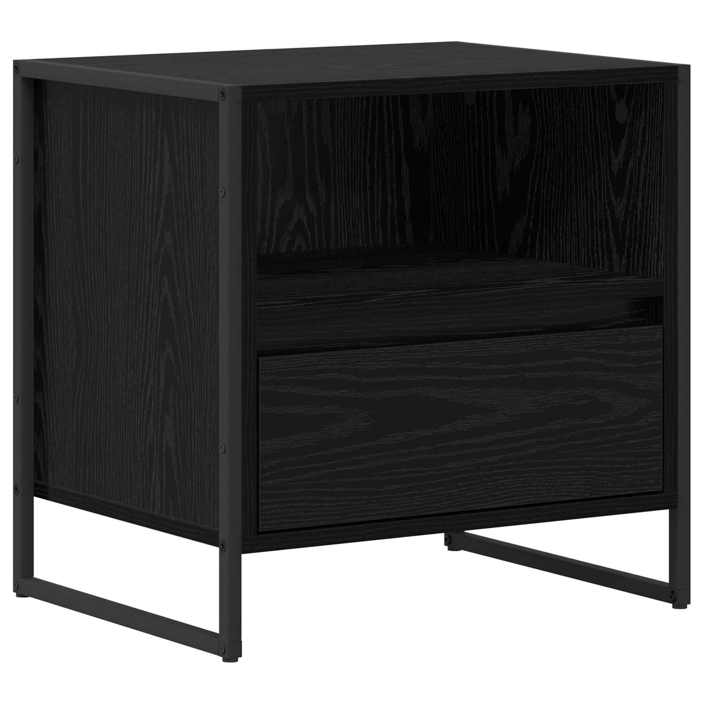 Noční Stolek 2 Ks Černý Dub 50 X 39,5 X 50 Cm Kompozitní Dřevo
