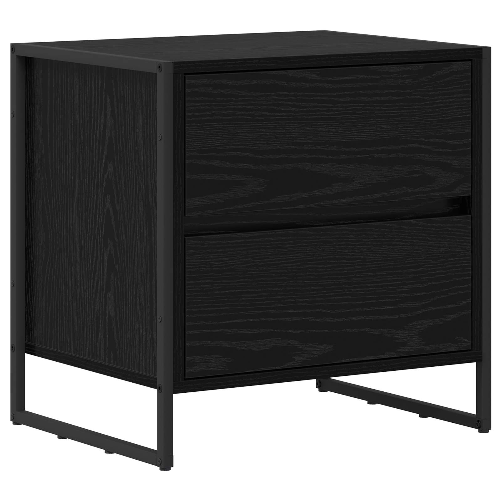 Noční Stolek 2 Ks Černý Dub 50 X 39.5 X 50 Cm Kompozitní Dřevo