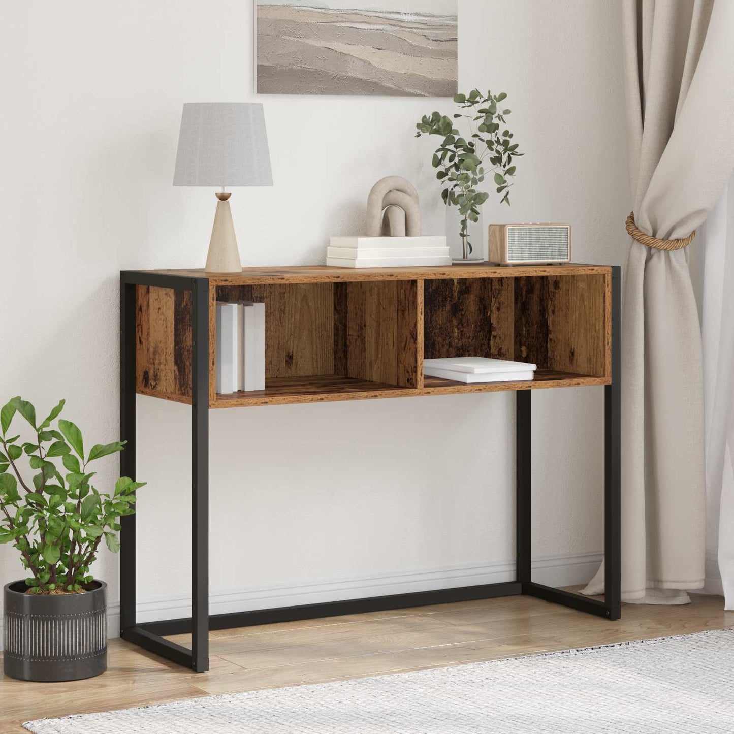 Odkládací Stolek Staré Dřevo 100 X 36 X 75 Cm Kompozitní Dřevo