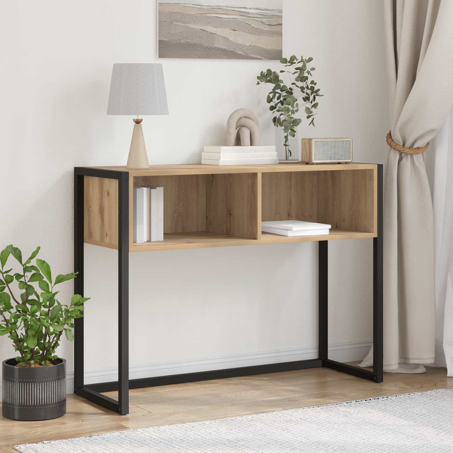 Odkládací Stolek Umělecký Dub 100 X 36 X 75 Cm Kompozitní Dřevo