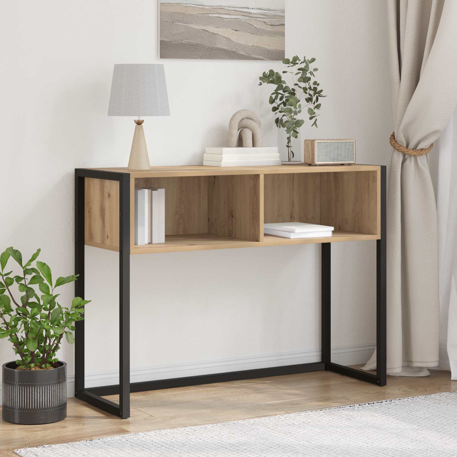 Odkládací Stolek Umělecký Dub 100 X 36 X 75 Cm Kompozitní Dřevo