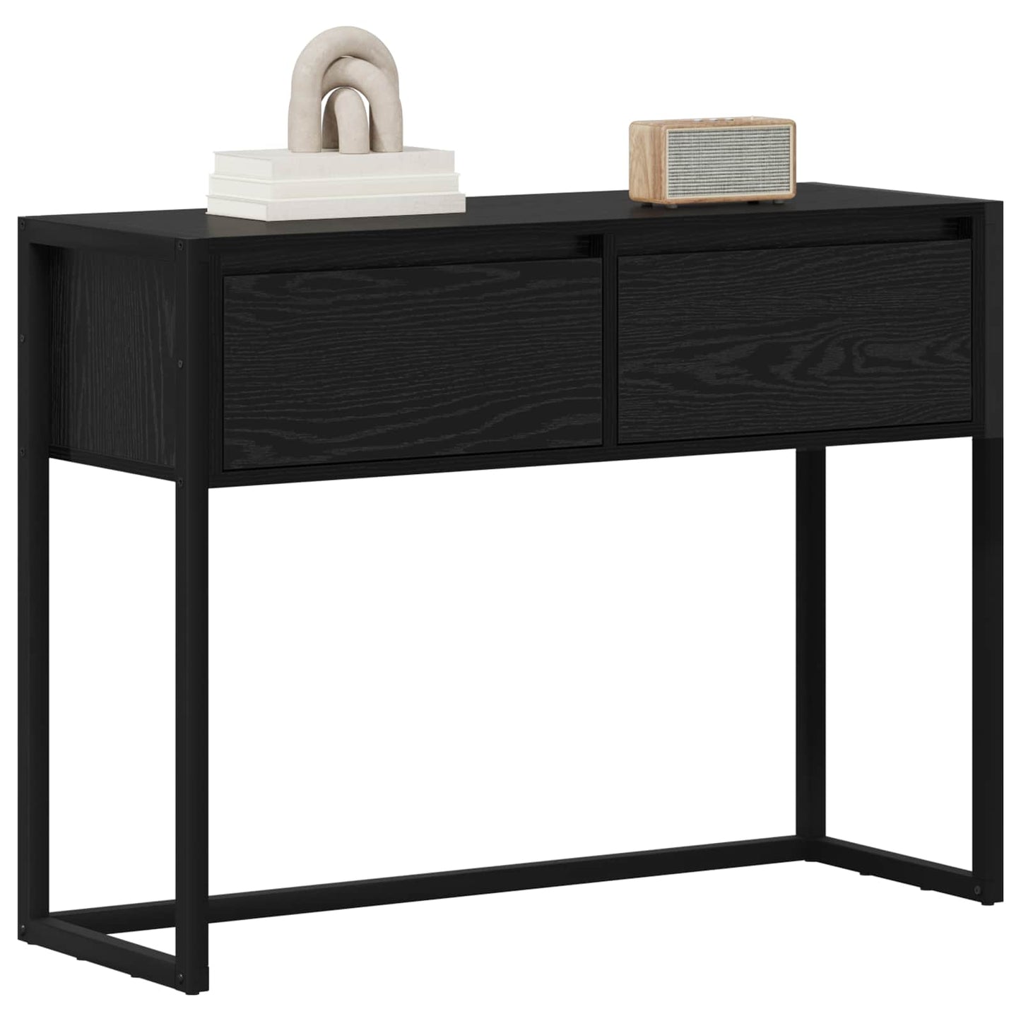 Odkládací Stolek Černý Dub 100 X 36 X 75 Cm Kompozitní Dřevo