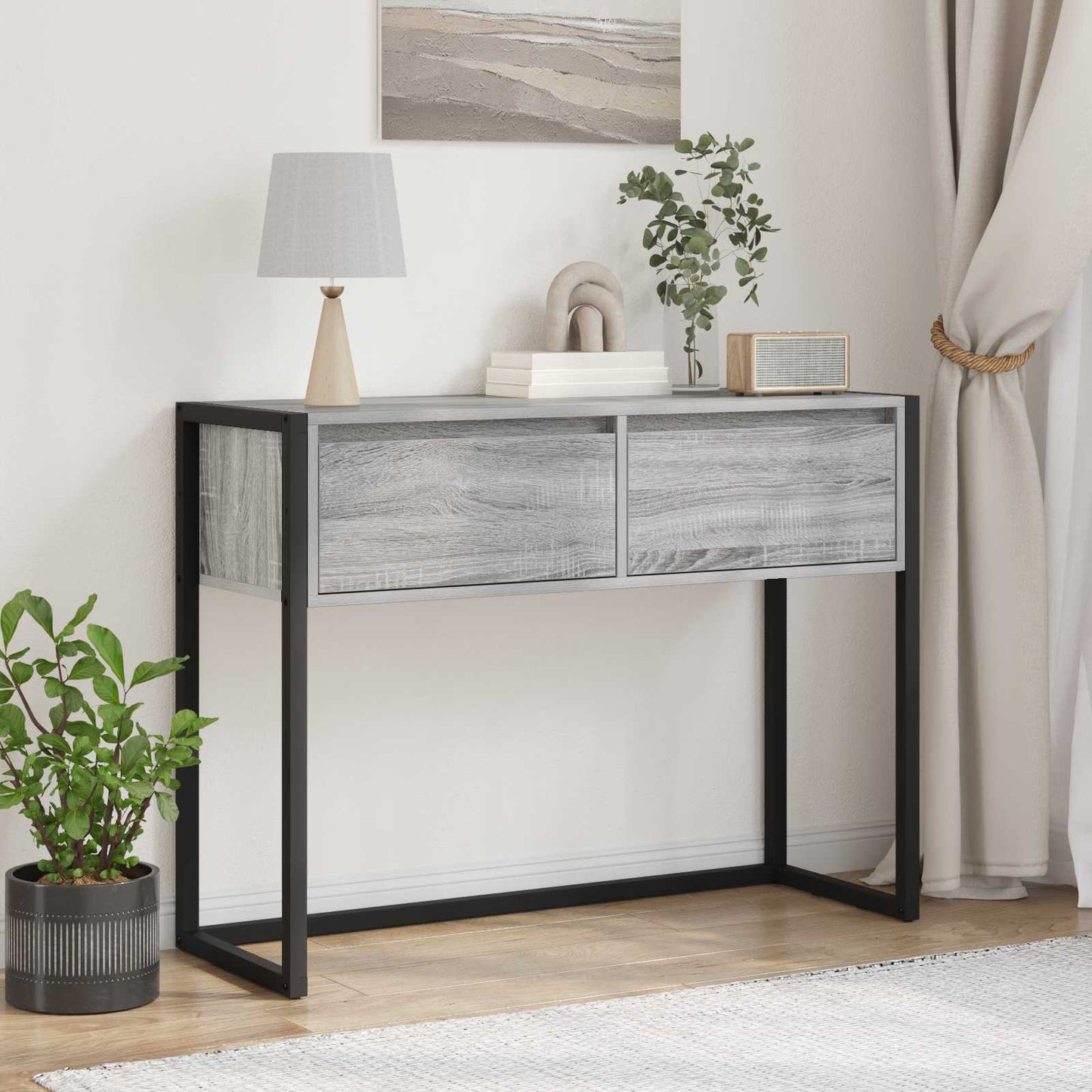 Odkládací Stolek Šedá Sonoma 100 X 36 X 75 Cm Kompozitní Dřevo