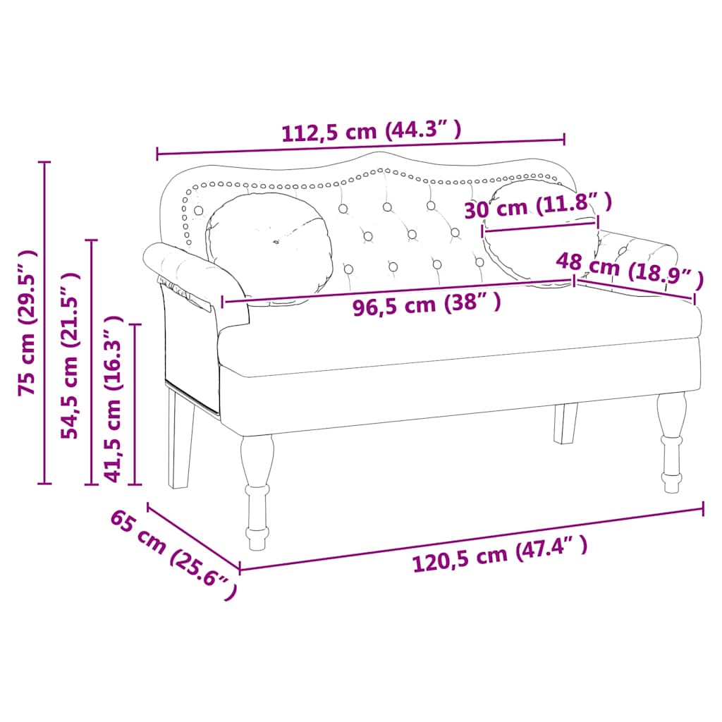 Chesterfield Lavice 120,5 X 65 X 75 Cm Umělá Kůže
