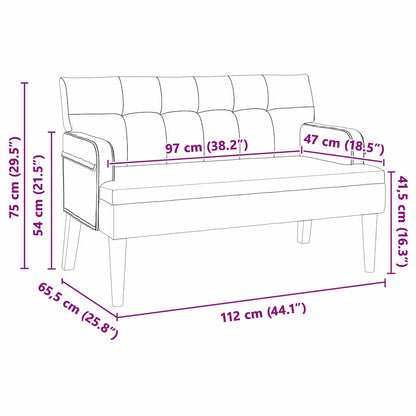Chesterfield Lavice 112 X 65,5 X 75 Cm Samet