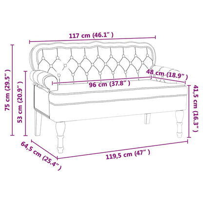 Chesterfield Lavice 119,5 X 64,5 X 75 Cm Umělá Kůže