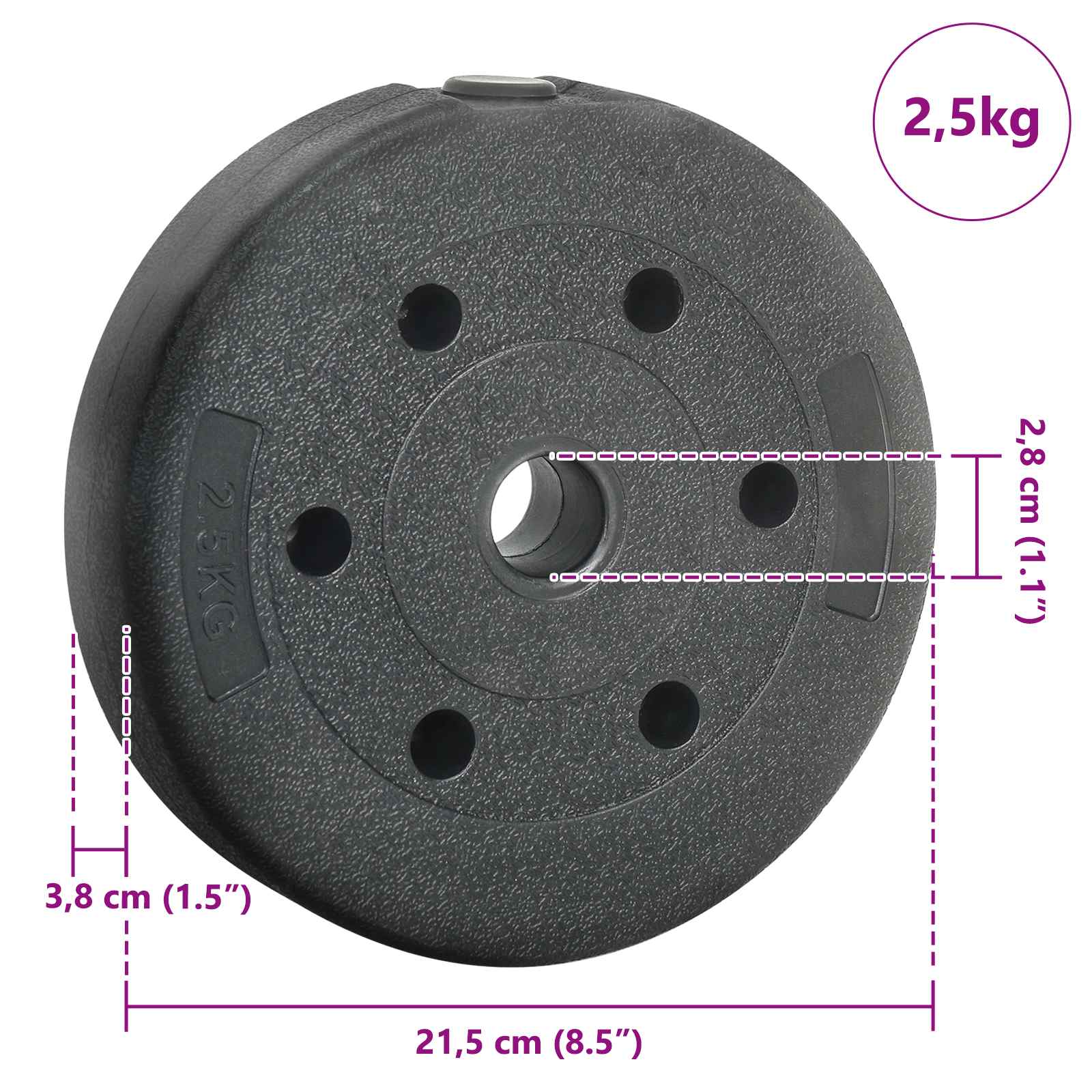 Hmotnostní Kotouče 4 Ks 10 Kg Černý Cement A Železný Písek
