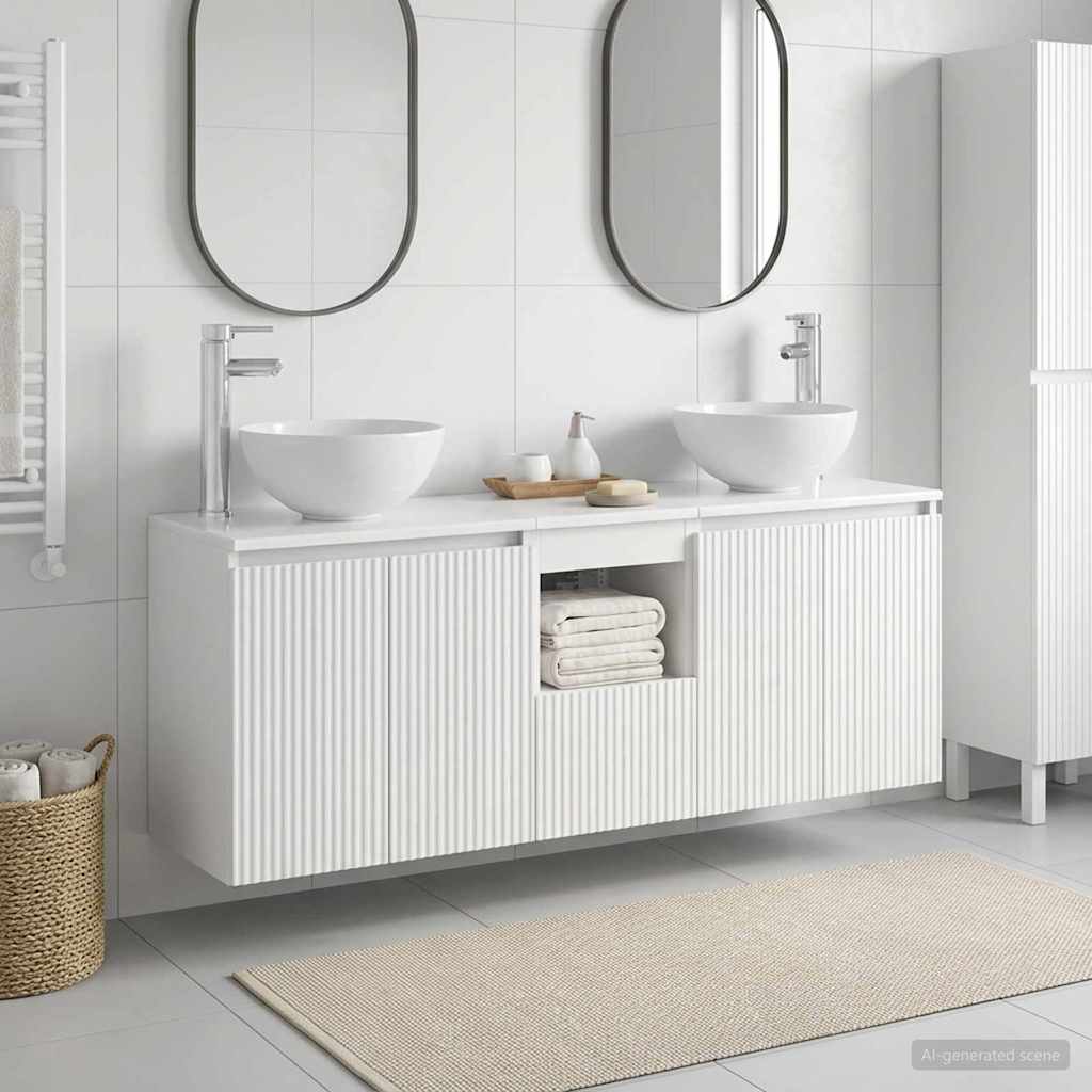 Sada Koupelnových Skříněk 3 Ks 129 X 35 X 80 Cm