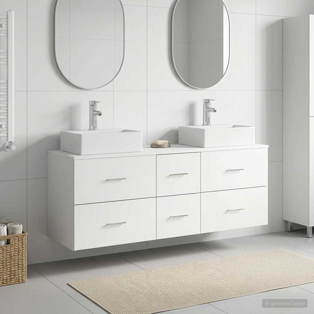 Sada Koupelnových Skříněk 3 Ks 129 X 41 X 79,5 Cm