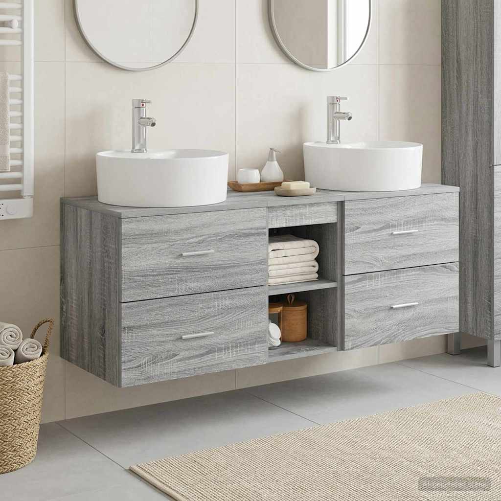 Sada Koupelnových Skříněk 3 Ks 129 X 44,5 X 82 Cm