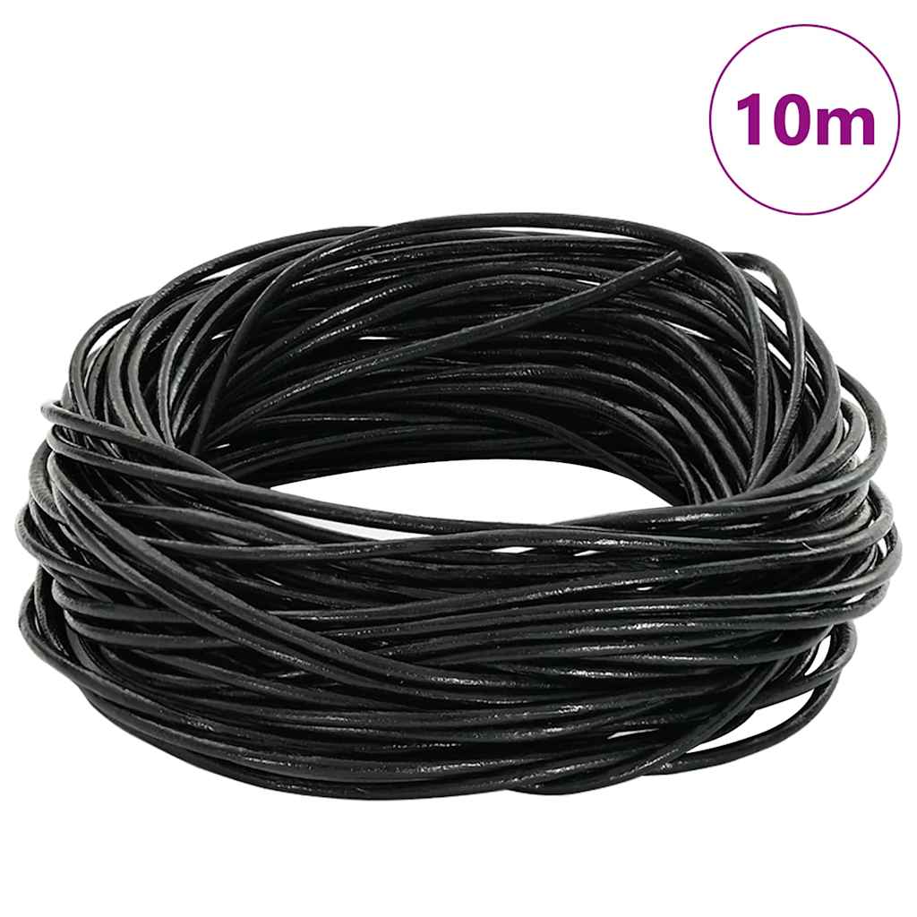 Kožený Provázek Černá Ø1,5 Mm X 10 M Kůže