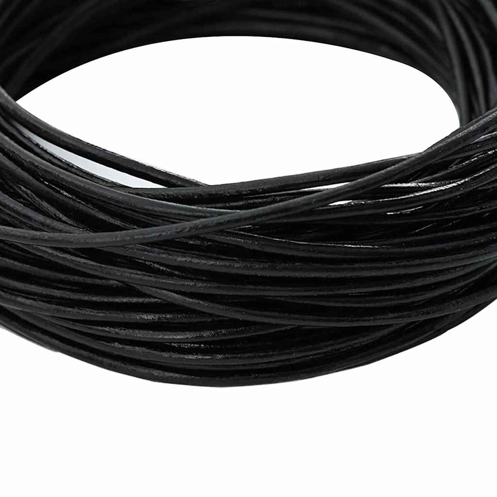 Kožený Provázek Černá Ø2 Mm X 5 M Kůže