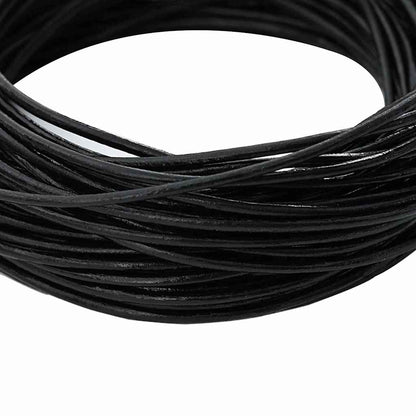 Kožený Provázek Černá Ø2 Mm X 5 M Kůže