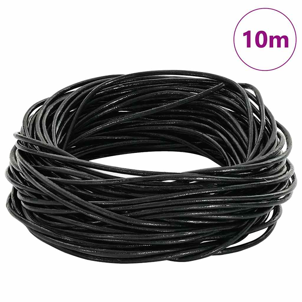 Kožený Provázek Černá Ø2 Mm X 10 M Kůže