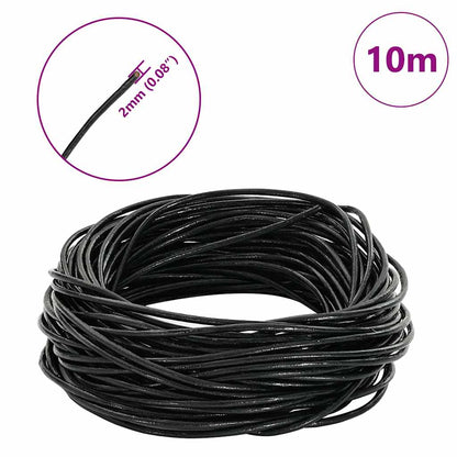 Kožený Provázek Černá Ø2 Mm X 10 M Kůže