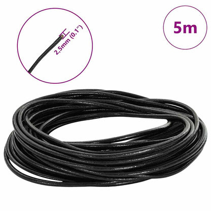 Kožený Provázek Černá Ø2,5 Mm X 5 M Kůže