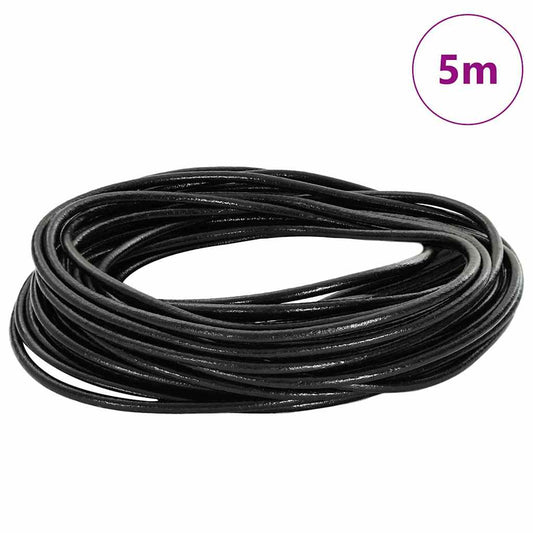 Kožený Provázek Černá Ø3 Mm X 5 M Kůže