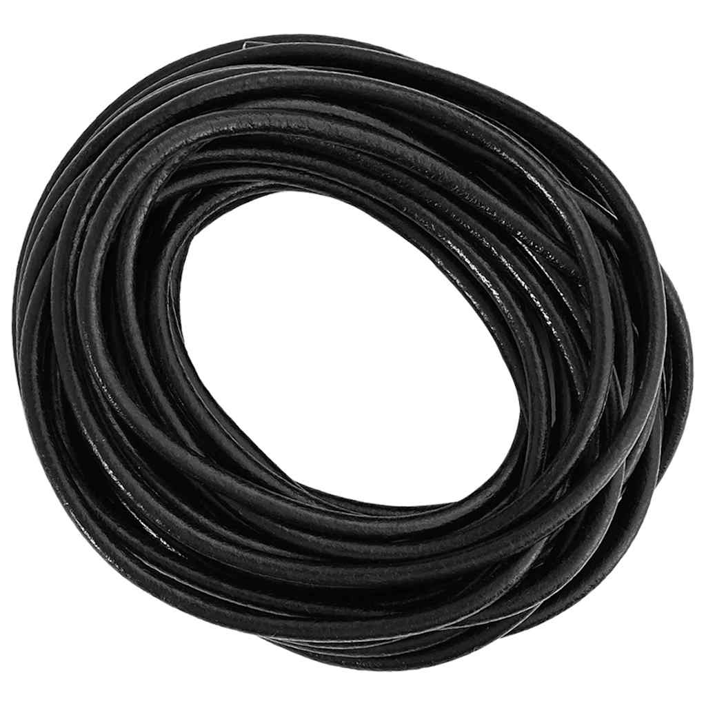 Kožený Provázek Černá Ø4 Mm X 5 M Kůže