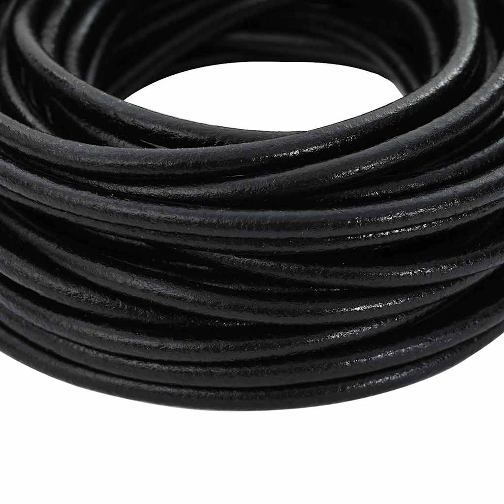 Kožený Provázek Černá Ø4 Mm X 10 M Kůže