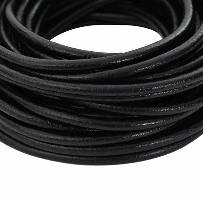 Kožený Provázek Černá Ø5 Mm X 10 M Kůže