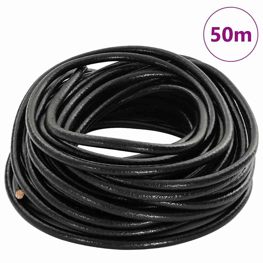 Kožený Provázek Černá Ø5 Mm X 50 M Kůže