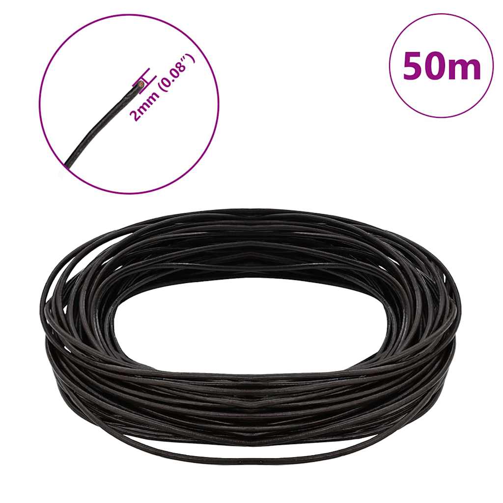 Kožený Provázek Tmavě Hnědá Ø2 Mm X 50 M Kůže