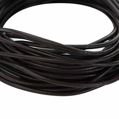 Kožený Provázek Tmavě Hnědá Ø2,5 Mm X 50 M Kůže