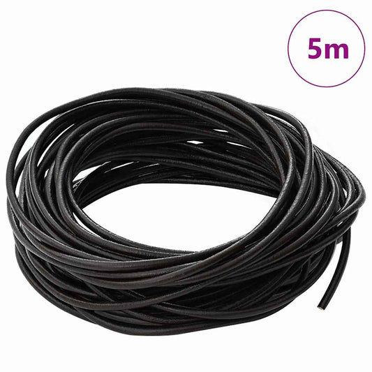 Kožený Provázek Tmavě Hnědá Ø3 Mm X 5 M Kůže