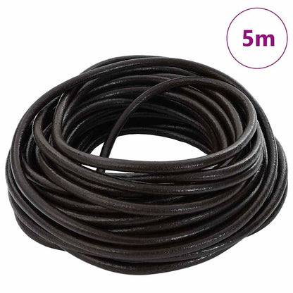 Kožený Provázek Tmavě Hnědá Ø4 Mm X 5 M Kůže