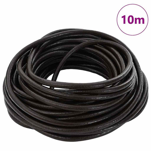 Kožený Provázek Tmavě Hnědá Ø4 Mm X 10 M Kůže