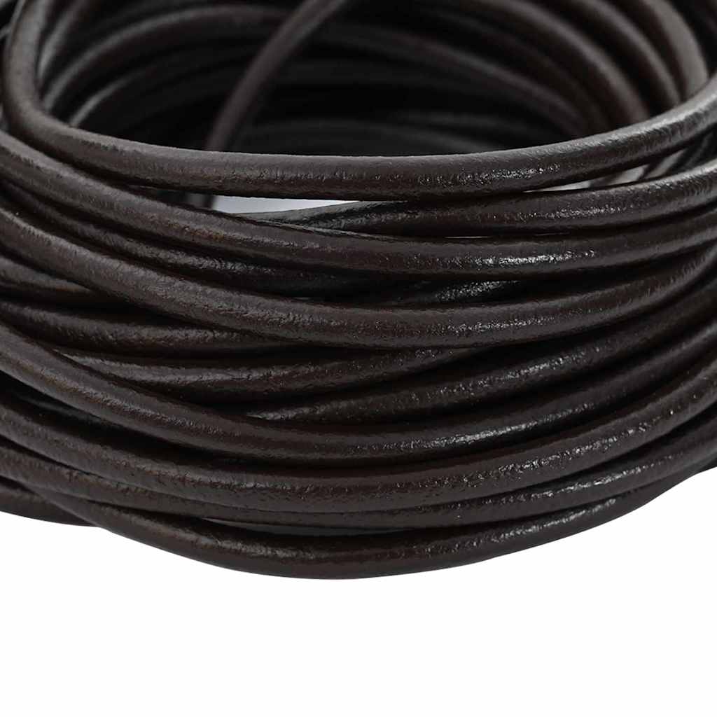 Kožený Provázek Tmavě Hnědá Ø5 Mm X 10 M Kůže