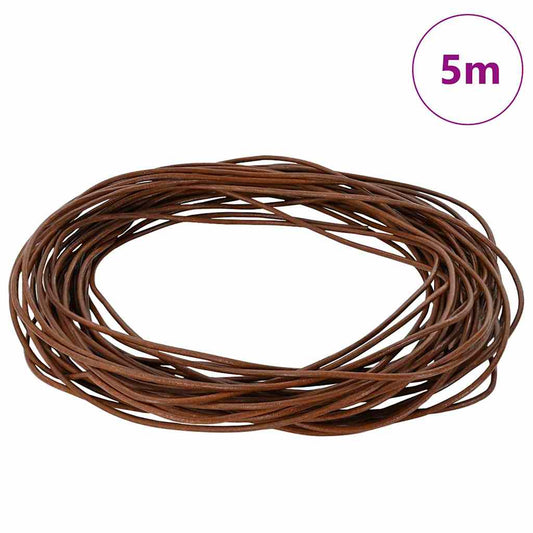 Kožený Provázek Světle Hnědá Ø2 Mm X 5 M Kůže
