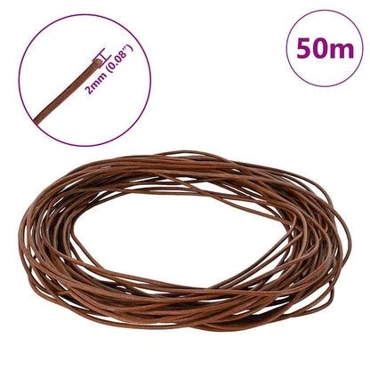 Kožený Provázek Světle Hnědá Ø2 Mm X 50 M Kůže