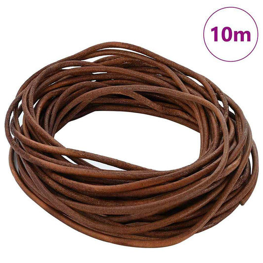 Kožený Provázek Světle Hnědá Ø2,5 Mm X 10 M Kůže