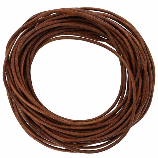 Kožený Provázek Světle Hnědá Ø2,5 Mm X 10 M Kůže