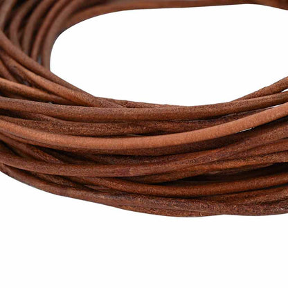Kožený Provázek Světle Hnědá Ø3 Mm X 5 M Kůže