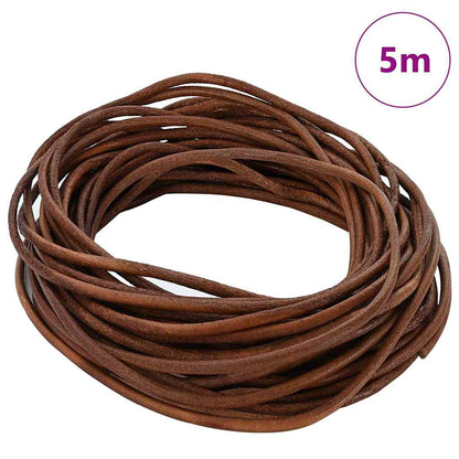 Kožený Provázek Světle Hnědá Ø3 Mm X 5 M Kůže