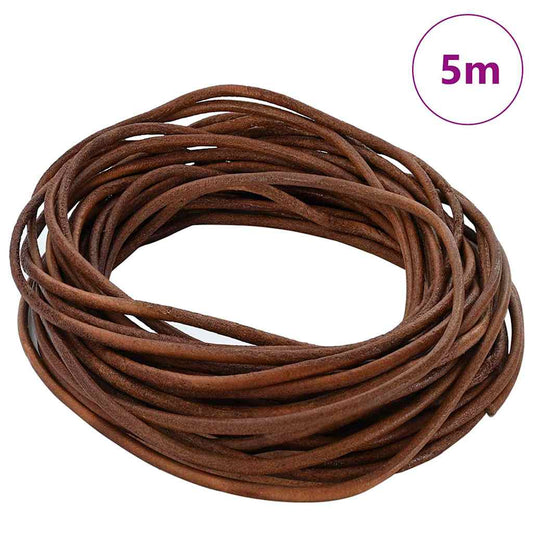 Kožený Provázek Světle Hnědá Ø3 Mm X 5 M Kůže