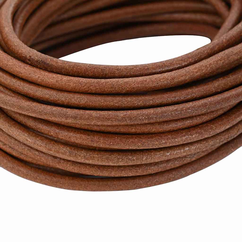 Kožený Provázek Světle Hnědá Ø5 Mm X 5 M Kůže