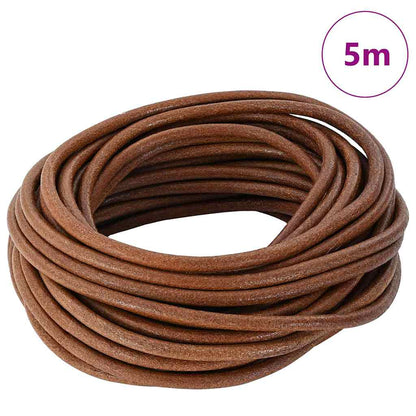 Kožený Provázek Světle Hnědá Ø5 Mm X 5 M Kůže