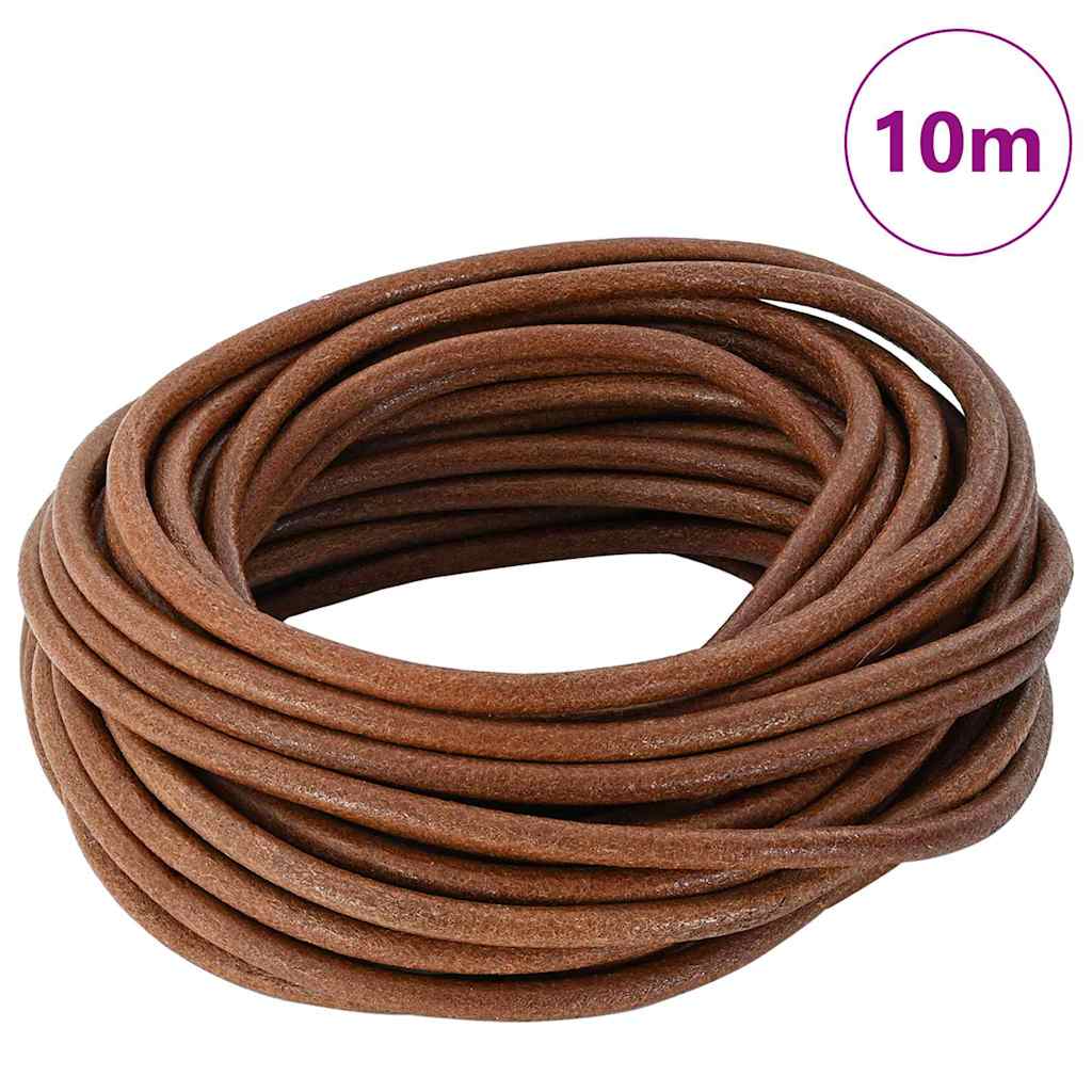 Kožený Provázek Světle Hnědá Ø5 Mm X 10 M Kůže