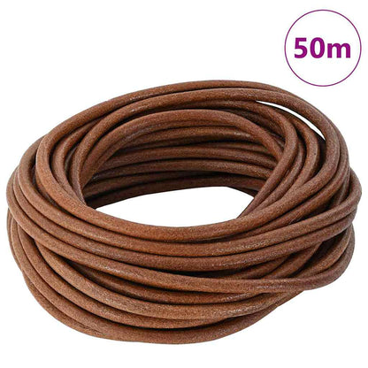 Kožený Provázek Světle Hnědá Ø5 Mm X 50 M Kůže