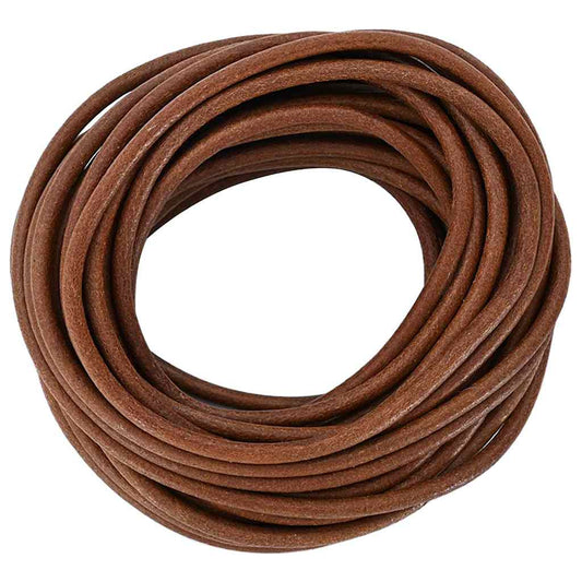 Kožený Provázek Světle Hnědá Ø5 Mm X 50 M Kůže
